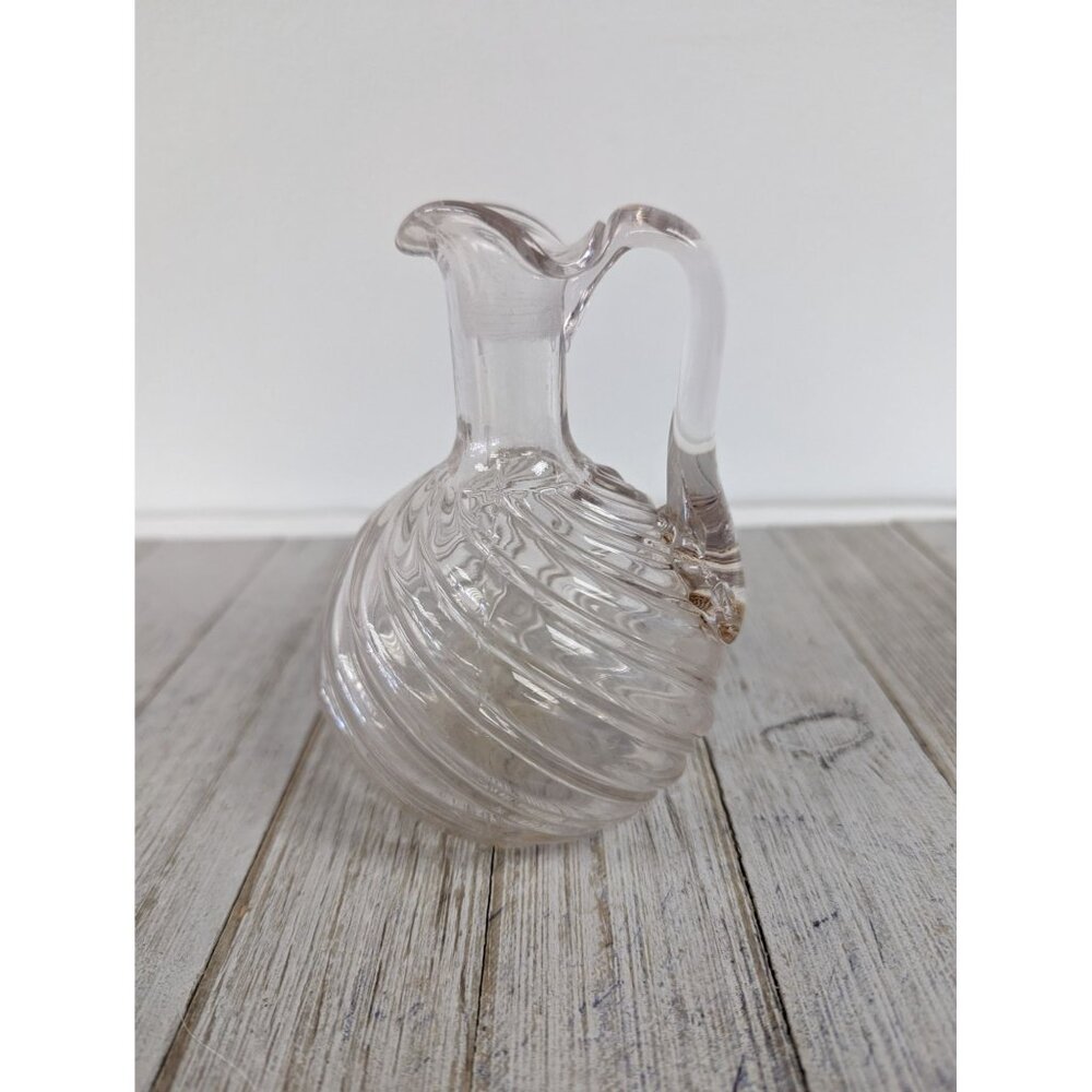 Optic Swirl Oil Cruet Light Pink No Stopper 5" Tall